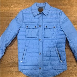 Banana Republic Men's Light Blue Quilted Shirt Jacket